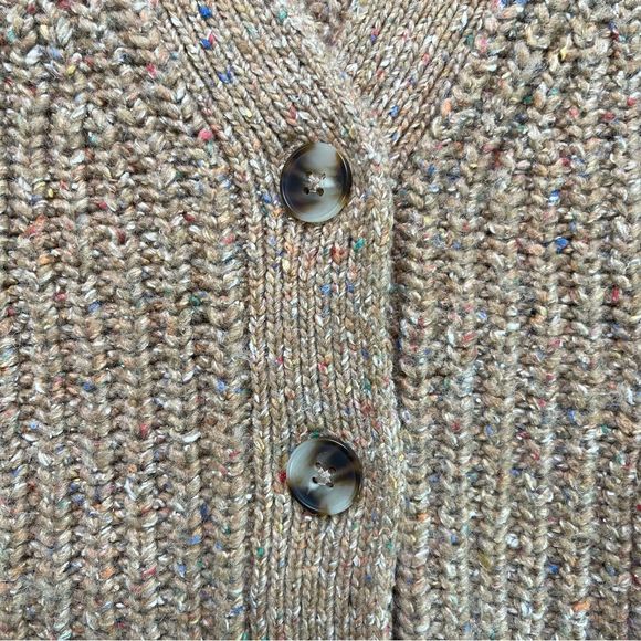Madewell Cameron Ribbed Cardigan Sweater in Coziest Yarn Tan/Rainbow in L - Picture 7 of 11